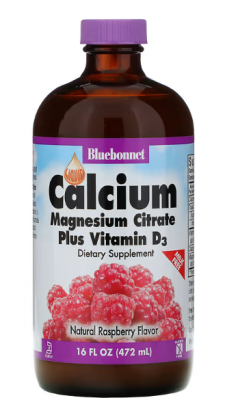 Bluebonnet Nutrition Liquid Calcium Magnesium Citrate Plus Vitamin D3 (Цитрат кальция и магния с витамином D3) в жидкой форме вкус натуральной малины ассорти 472 мл