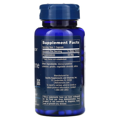 Life Extension Pregnenolone (прегненолон) 50 мг 100 капсул