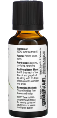 NOW Essential Oils Tea Tree 100% pure (эфирные масла масло чайного дерева) 30 мл