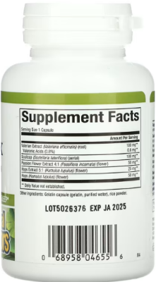 Natural Factors Sleep Relax with Valerian & Hops (Расслабляющий сон с валерианой и хмелем) 90 капсул