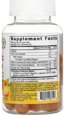 Jarrow Formulas Probiotic + Immune (Пробиотик + иммунитет) апельсин 2 миллиарда КОЕ 60 жевательных таблеток