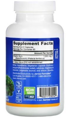 Jarrow Formulas Mastic Gum (Мастиковая смола) 120 вег капсул