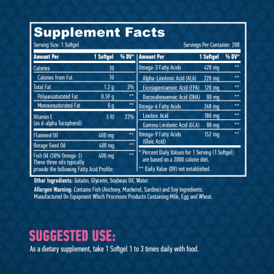Haya Labs Omega 3-6-9 (Омега 3-6-9) 200 мягких капсул