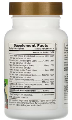 NaturesPlus Source of Life Garden B-Complex (сертифицированный органический комплекс витаминов группы B) 60 растительных капсул