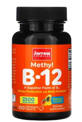Jarrow Formulas Methyl B-12 (Метил B-12) тропик 2500 мкг 100 жевательных таблеток