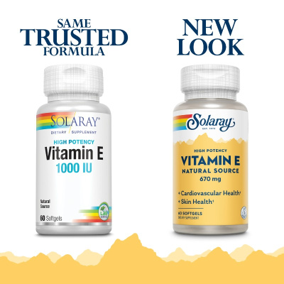 Solaray Vitamin E D-Alpha Tocopherol (Витамин Е D-Альфа-Токоферол) 1000 МЕ 60 гелевых капсул