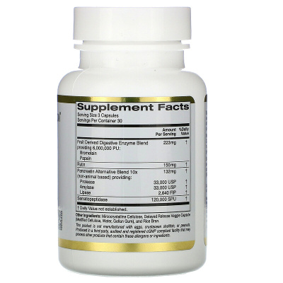 California Gold Nutrition Proteilytic Enzymes (протеолитические ферменты) 90 капсул