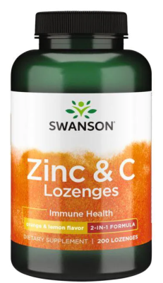 Swanson Zinc & C Lozenges (Леденцы с цинком и витамином С) со вкусом апельсина и лимона 200 леденцов