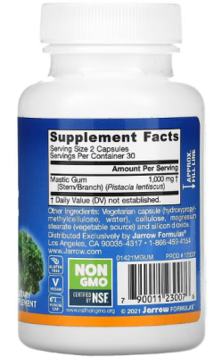 Jarrow Formulas Mastic Gum (Мастиковая смола) 60 вег капсул