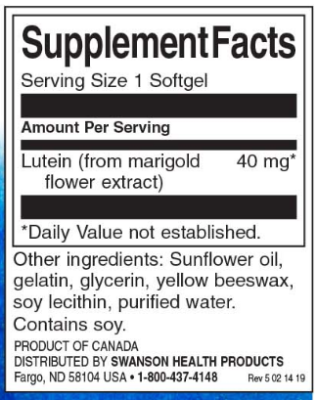 Swanson Lutein (Лютеин) 40 мг 60 гелевых капсул