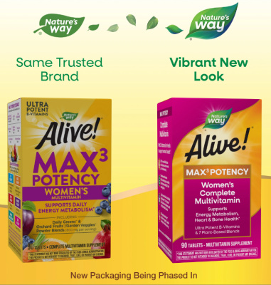 Nature's Way Alive! Max3 Potency Women's (мультивитамины для женщин) 90 таблеток