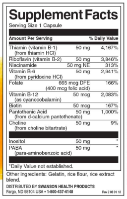 Swanson Balance B-50 Complex (Витамины группы В) 100 капсул