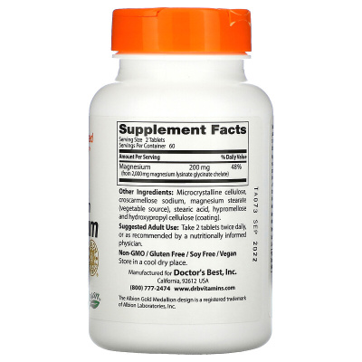 Doctor's Best High Absorption Magnesium (Магний с высокой степенью всасывания) 240 таблеток