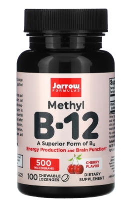 Jarrow Formulas Methyl B-12 (Метил B-12) вишня 500 мкг 100 жевательных пастилок