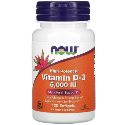 Now Foods Vitamin D-3 5000 IU 120 капсул