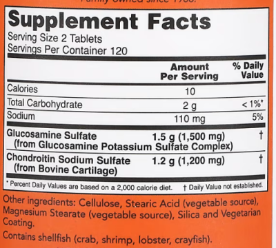 NOW Glucosamine & Chondroitin Extra Strength (Глюкозамин и хондроитин экстра сила) 240 таблеток