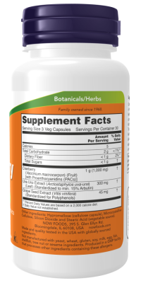 NOW Cranberry with PACs (Клюква с проантоцианидинами) 90 капсул