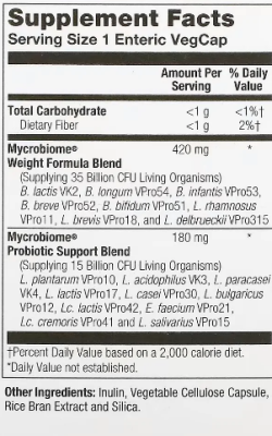 Solaray Mycrobiome Probiotic Weight Management 50 Bn 18 Strain Once Daily (Пробиотик 18 штамов раз в день) 50 млрд КОЕ 30 кишечнорастворимых растительных капсул