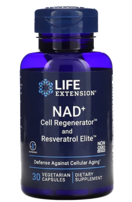 Life Extension NAD+ Cell Regenerator and Resveratrol Elite (Регенератор клеток NAD+ и элитный ресвератрол) 30 вег капсул