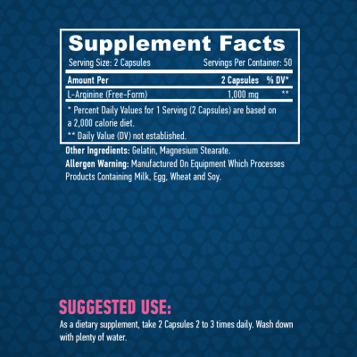 Haya Labs L-Arginine (L-аргинин) 500 мг 100 капсул
