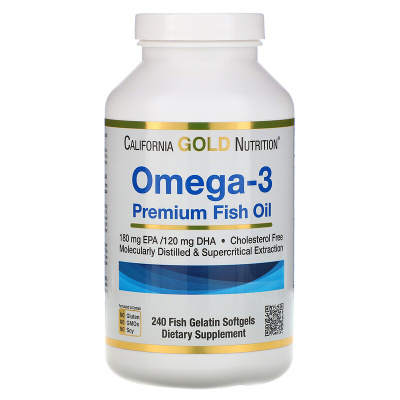 California Gold Nutrition Omega-3 Premium Fish Oil 240 капсул