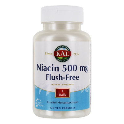 KAL Niacin Flush Free (Ниацин B-3 без покраснений) 500 мг 120 капсул