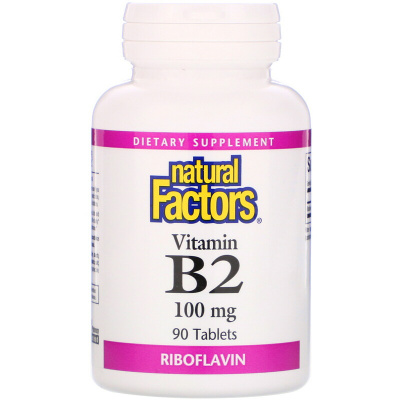 Natural Factors Vitamin B2 Riboflavin Рибофлавин (витамин В2) 100 мг 90 таблеток