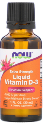 Now Foods Liquid Vitamin D-3 Extra Strength (Жидкий витамин D-3) 1000 МЕ 30 мл