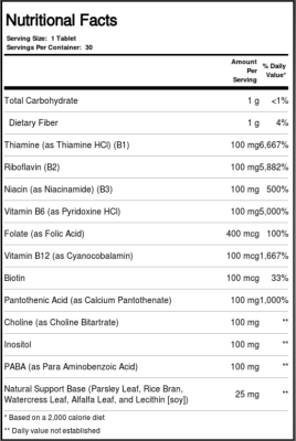 KAL B-100 Complex Sustained Release (Комплекс В-100 с замедленным высвобождением) 100 мг 30 таблеток