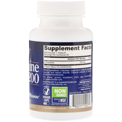 Jarrow Formulas Theanine 200 (Теанин) 200 мг 60 капсул