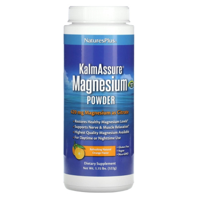 NaturesPlus KalmAssure Magnesium Citrate Powder (Магний цитрат порошок) натуральный апельсин 522 гр