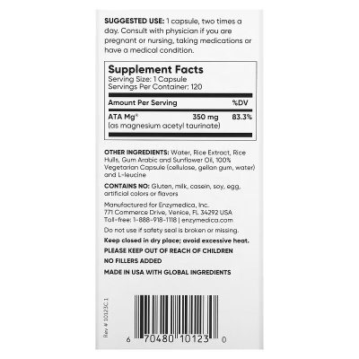 Enzymedica Magnesium Mind (Магний для умственной деятельности) 120 капсул