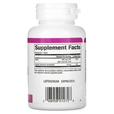 Natural Factors Folic Acid (Фолиевая кислота) 400 мкг 90 таблеток