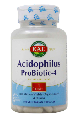KAL Acidophilus Probiotic-4 (Пробиотик ацидофилус-4) 500 мг 100 вег. капсул