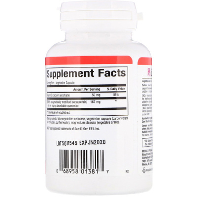 Natural Factors Bioactive Quercetin EMIQ (Биоактивный квертицин EMIQ) 50 мг 60 капсул