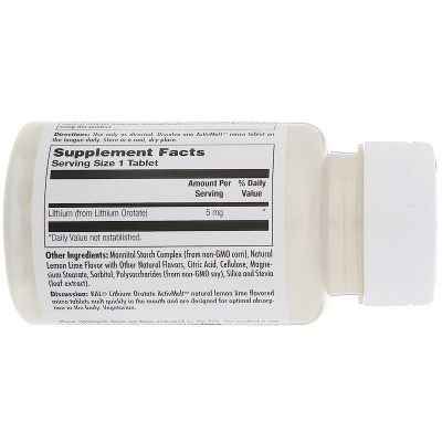 KAL Lithium Orotate ActivMelt (Оротат лития) вкус лимон-лайм 5 мг 90 микро таблеток