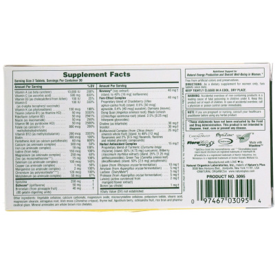 NaturesPlus Source of Life Women Multi-Vitamin and Mineral Supplement with Whole Food Concentrates 60 таблеток