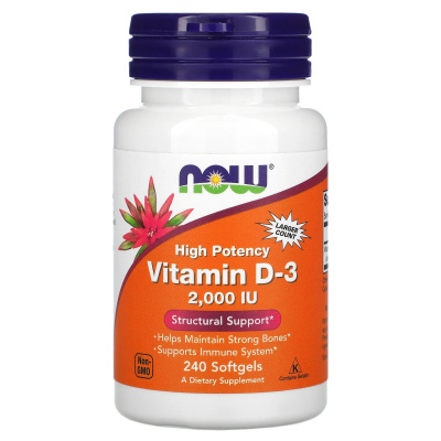 Now Foods Vitamin D-3 2000 IU 240 капсул