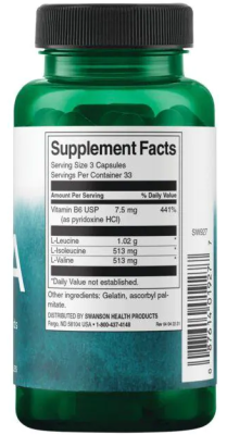 Swanson BCAA  (BCAA обогащенные витамином B6) 100 капсул