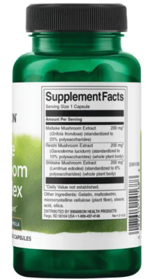 Swanson Triple Mushroom Complex (Тройной грибной комплекс) 60 капсул