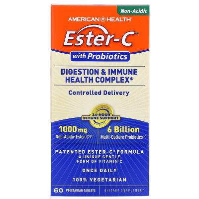 American Health Ester-C  with Probiotics (комплекс для поддержки пищеварения и иммунитета) 60 таблеток