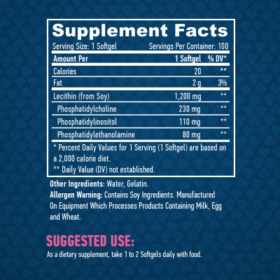 Haya Labs Lecithin (Лецитин) 1200 мг 100 капсул