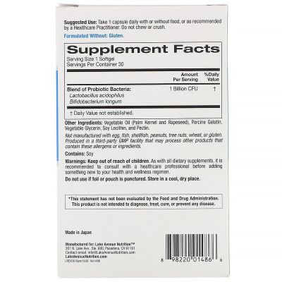 Lake Avenue Nutrition Probiotic Minis 2 Strains of Healthy Bacteria 1 Billion CFU 30 таблеток