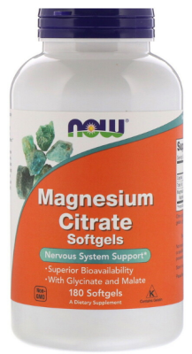 Now Foods Magnesium Citrate (Цитрат магния) 180 капсул