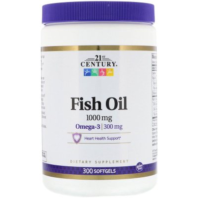21st Century Fish Oil Omega-3 1000 мг 300 капсул